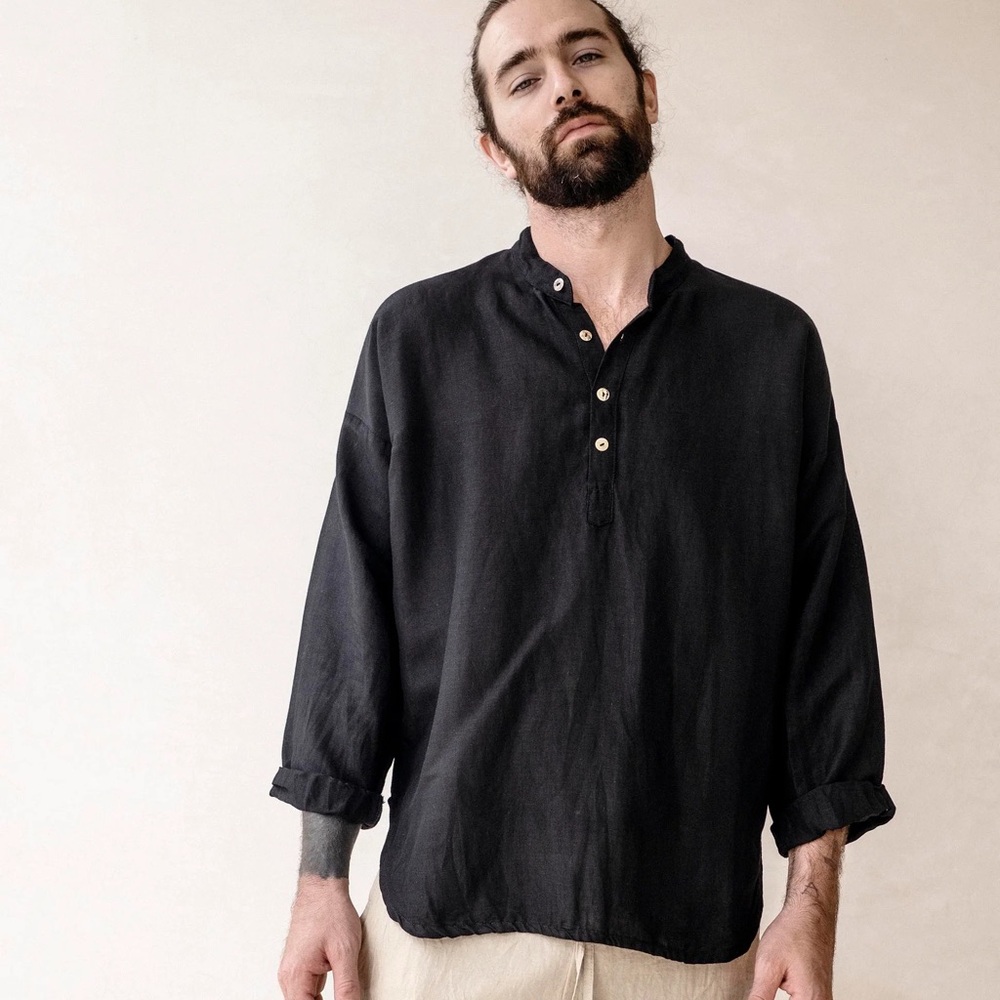 Urban Outfitters Black Button Down Shirt in the middle